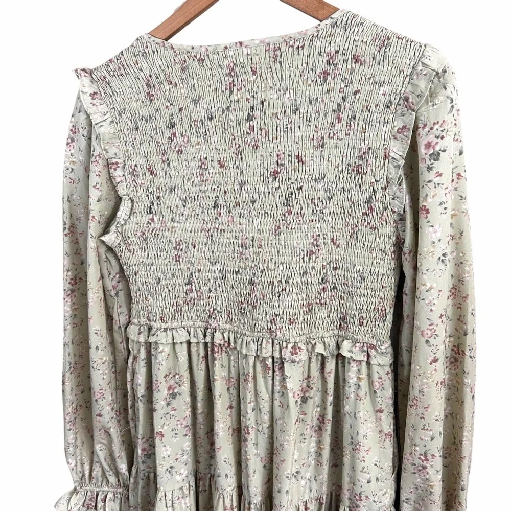 Altar'd State Prairie Dress Floral Smocked Tiered Cottagecore Maxi Dress Sz Med - Picture 4 of 5